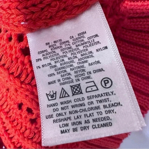 MOTH Anthropologie Orange Full Back Zip Knit Sweater Size Small - Picture 3 of 8